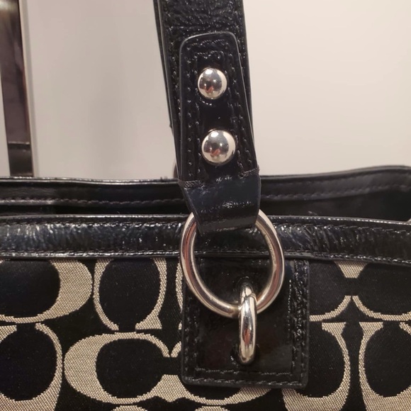 Coach F19188 Penelope Satchel in Black Logo Print - Picture 4 of 15